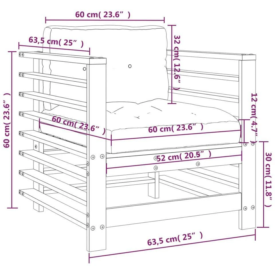 VidaXL - Tuinstoelen - Zwart - Grenenhout - 2 Stuks - Met Kussens 12 VidaXL - Tuinstoelen - Zwart - Grenenhout - 2 Stuks - Met Kussens - Afbeelding 10