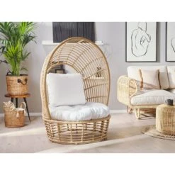 Beliani Fauteuil LIDO - Beige Rotan -LeenBakker Winkel 79a0213f848e41208ef42e9ea30aaa49