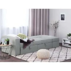 Beliani Driezitsbank - FALSTER Grijs Polyester -LeenBakker Winkel 79cde7229df342a899b46935b0057a7a