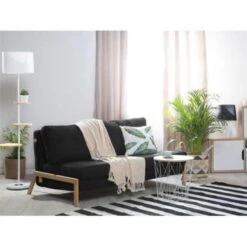 Beliani Tweezitsbank - EDLAND Zwart Polyester -LeenBakker Winkel 7a7a2880b49549ea839bf42526943d10