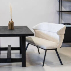 Eetkamerbank Rechthoek - Beige Stof - 160x60x88cm - Avery 9 Eetkamerbank Rechthoek - Beige Stof - 160x60x88cm - Avery -LeenBakker Winkel 7afba937316d476b978a9d954607c2d8