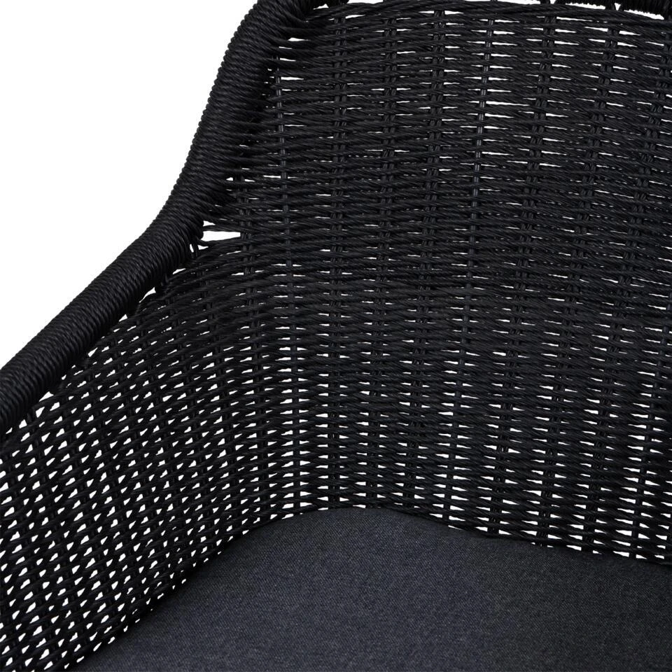 Lisomme Loki Rotan Tuinstoel Zwart - Met Zitkussen 6 Lisomme Loki Rotan Tuinstoel Zwart - Met Zitkussen - Afbeelding 4