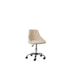 Beliani Bureaustoel PARRISH - Beige Fluweel -LeenBakker Winkel 7ba32d8a379d4f6ab11269661087e0cb