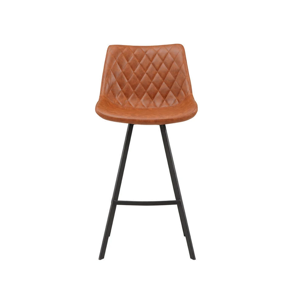 Industriële Barkruk Juno Cognac - Zithoogte 70 Cm - Kunstleder - Bruin 8 Industriële Barkruk Juno Cognac - Zithoogte 70 Cm - Kunstleder - Bruin - Afbeelding 6