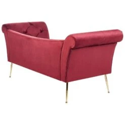 NANTILLY - Chaise Longue - Rood - Fluweel -LeenBakker Winkel 7c42a03e30e9462fa6daa0d53e6908cd