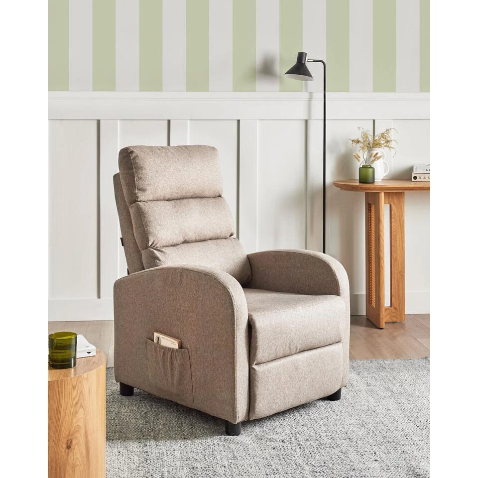 OTUS - Relaxfauteuil - Taupe - Polyester 4 OTUS - Relaxfauteuil - Taupe - Polyester - Afbeelding 2