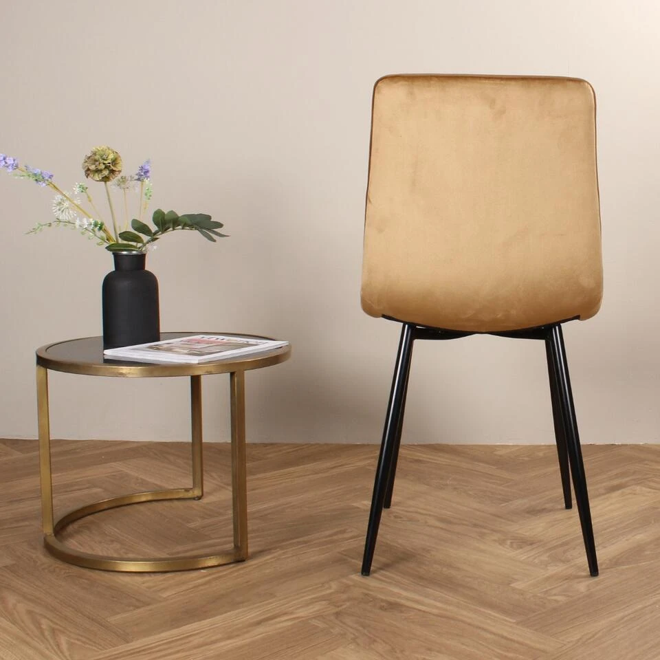 DS4U - Gaby Eetkamerstoel Velvet Goud 8 DS4U - Gaby Eetkamerstoel Velvet Goud - Afbeelding 6