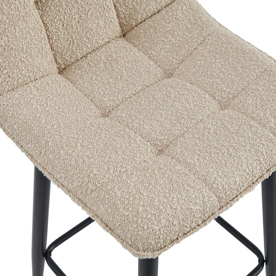 2x Barkruk Yerevan - Bouclé Taupe 10 2x Barkruk Yerevan - Bouclé Taupe - Afbeelding 8