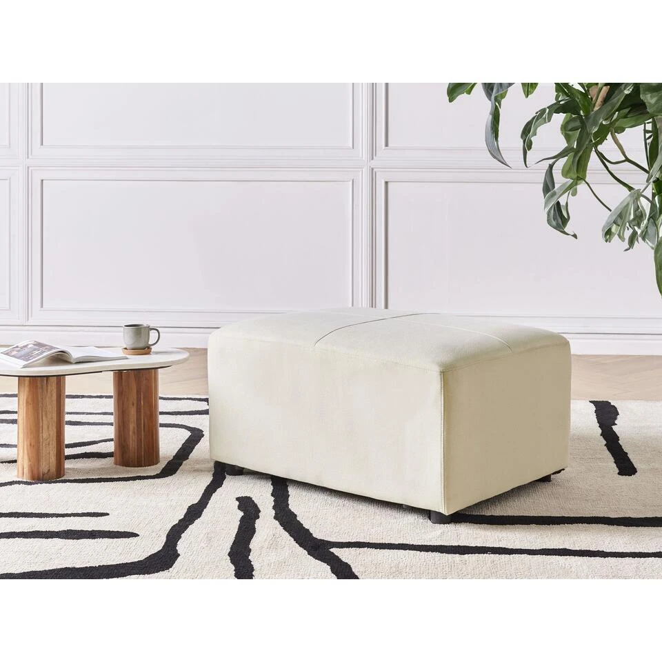 KOHLO - Ottomaan - Lichtbeige - Polyester 4 KOHLO - Ottomaan - Lichtbeige - Polyester - Afbeelding 2