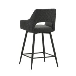 Barkruk Skye Draaibaar Met Armleuning Zwart - Zithoogte 66,50 Cm - Stof - Zwart -LeenBakker Winkel 7e71aff1362f46ed871255d4fbca604e