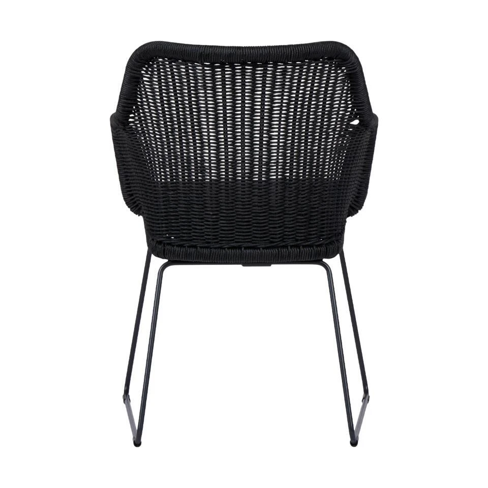 Lisomme Loki Rotan Tuinstoel Zwart - Met Zitkussen 5 Lisomme Loki Rotan Tuinstoel Zwart - Met Zitkussen - Afbeelding 3