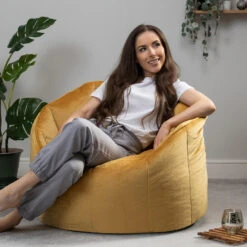 Icon Zitzak En Poef Sirena - Zitzak Velvet - Geel -LeenBakker Winkel 80fe810e109042c8a0fb6b45798d507d