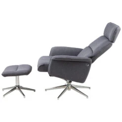 Relaxfauteuil Corsas - Stof - Donkergrijs (incl. Voetenbank) -LeenBakker Winkel 81004318 0103