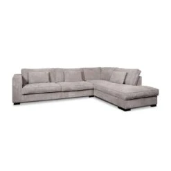 Hoekbank Stuttgart Groot Rechts - Ribcord - Lichtgrijs -LeenBakker Winkel 81004583 0300