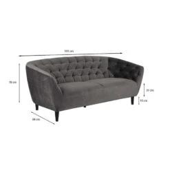 Bank Thyrza 3-zits - Fluweel - Donkergrijs 8 Bank Thyrza 3-zits - Fluweel - Donkergrijs -LeenBakker Winkel 81019460 6900