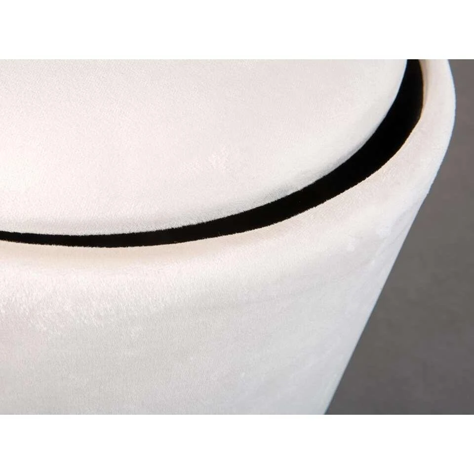 Kruk Ireen - Wit/zwart - 42x34x34 Cm 7 Kruk Ireen - Wit/zwart - 42x34x34 Cm - Afbeelding 5