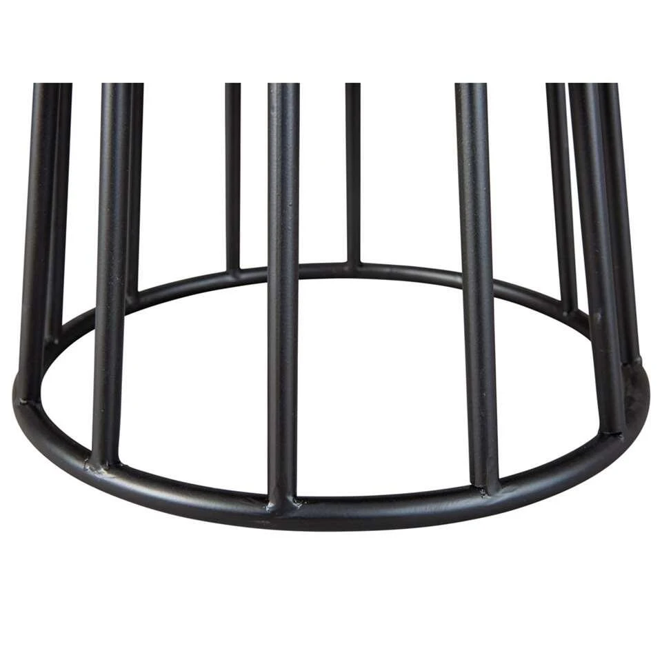 Kruk Ireen - Wit/zwart - 42x34x34 Cm 8 Kruk Ireen - Wit/zwart - 42x34x34 Cm - Afbeelding 6