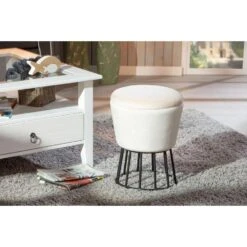 Kruk Ireen - Wit/zwart - 42x34x34 Cm 16 Kruk Ireen - Wit/zwart - 42x34x34 Cm -LeenBakker Winkel 81021745 0700