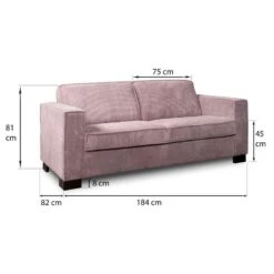 Bank Stuttgart 3-zits - Ribcord - Roze 9 Bank Stuttgart 3-zits - Ribcord - Roze -LeenBakker Winkel 81023420 9600