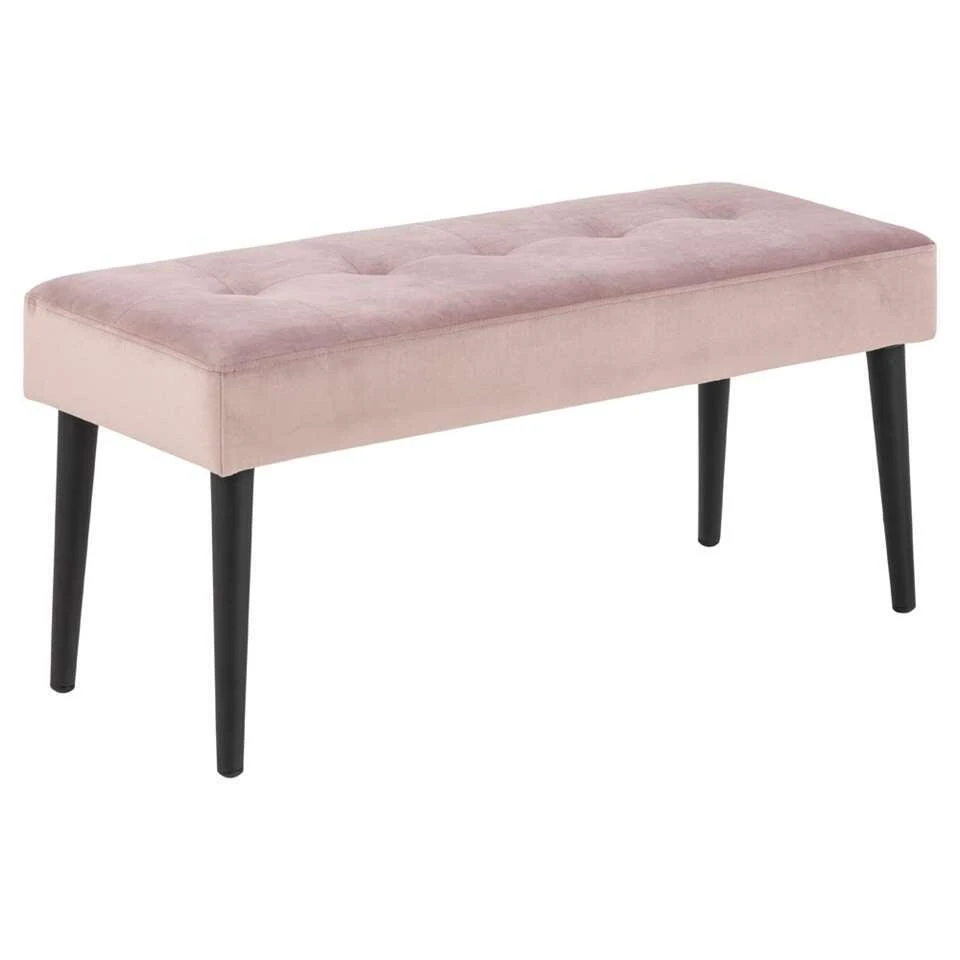 Bankje Gaby - Fluweel - Roze - 45x95x38 Cm 3 Bankje Gaby - Fluweel - Roze - 45x95x38 Cm