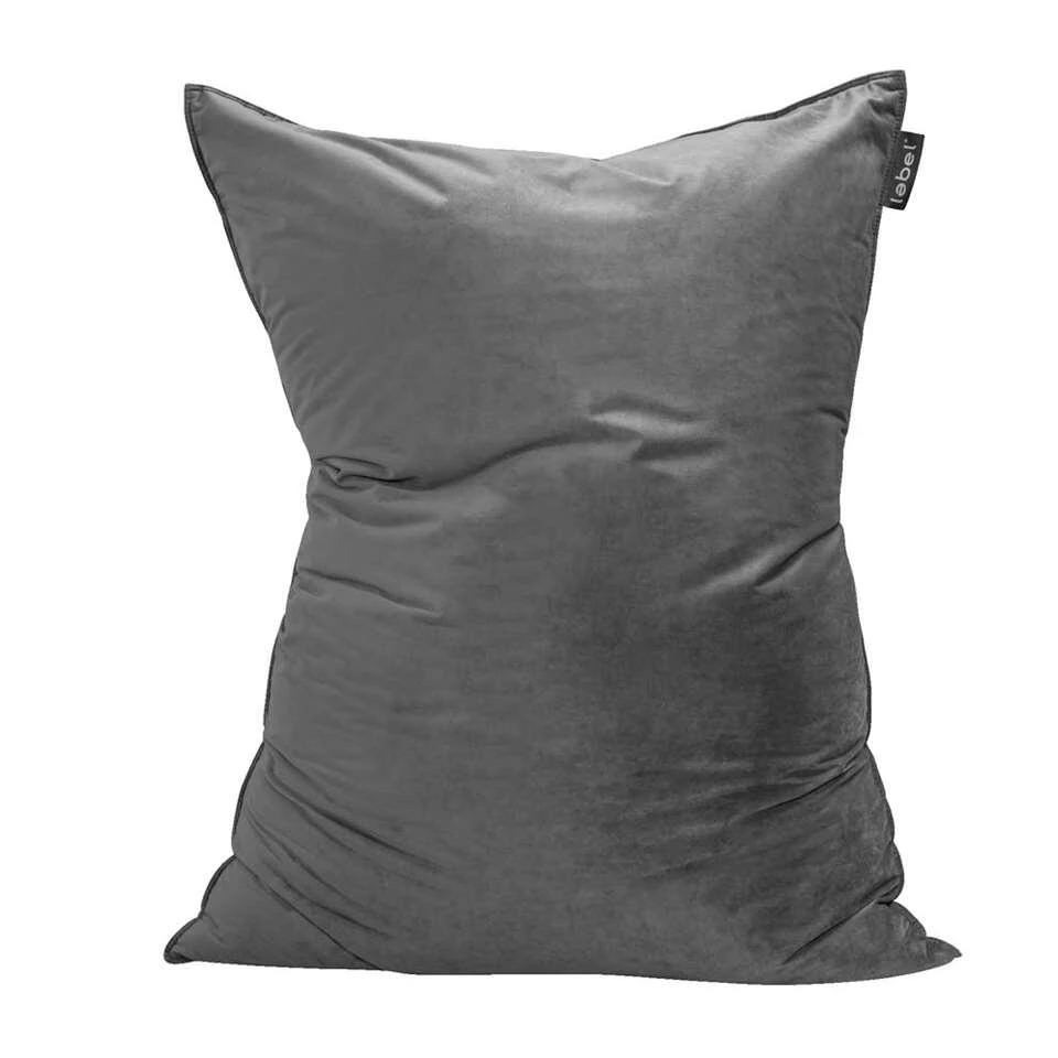 Zitzak Rib Velours - Antraciet - 100x150cm 4 Zitzak Rib Velours - Antraciet - 100x150cm - Afbeelding 2