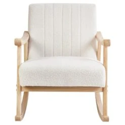 LEKNES - Schommelstoel - Gebroken Wit - Bouclé -LeenBakker Winkel 8165c5a3ce3e46a2aafa7662e4cb34ef