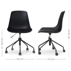 Nolon Nout-Pip Bureaustoel Zwart - Kunststof - Zwart Onderstel -LeenBakker Winkel 81e5c6122f6c43cba0ec6caaee675433