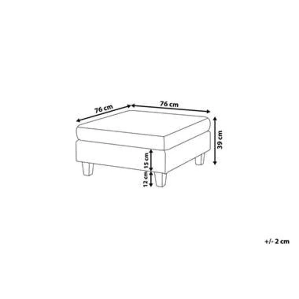 Beliani Ottomaan FEVIK - Zwart Polyester 5 Beliani Ottomaan FEVIK - Zwart Polyester - Afbeelding 3