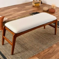 Emob Houten Bank - Woody Fashion - 100% Haagbeukhout - Linnen Stof - Walnoot -LeenBakker Winkel 834d4c7e9f84471f829e4d3f0c85ccc6