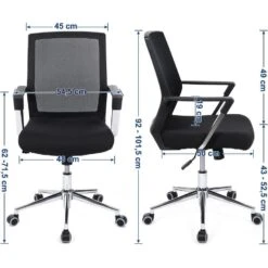 Bureaustoel Met Armleuningen - Computerstoel Op Wieltjes - Verstelbaar - Zwart -LeenBakker Winkel 8597b663d86c4af1a08c633688e843c2