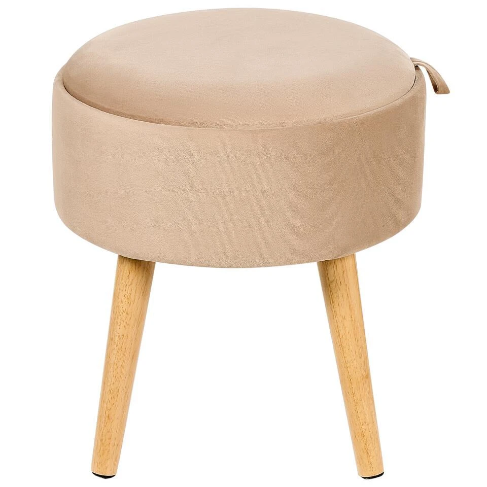 NEELY - Hocker - Beige - Fluweel 9 NEELY - Hocker - Beige - Fluweel - Afbeelding 7