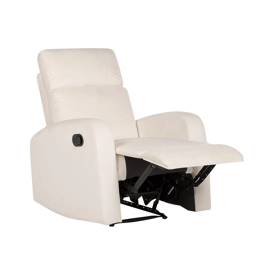VERDAL - Relaxfauteuil Handmatig - Wit - Fluweel 7 VERDAL - Relaxfauteuil Handmatig - Wit - Fluweel - Afbeelding 5
