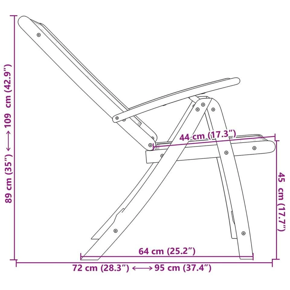 VidaXL - Inklapbare Tuinstoelen - Bruin - Acaciahout - 2 Stuks 14 VidaXL - Inklapbare Tuinstoelen - Bruin - Acaciahout - 2 Stuks - Afbeelding 12