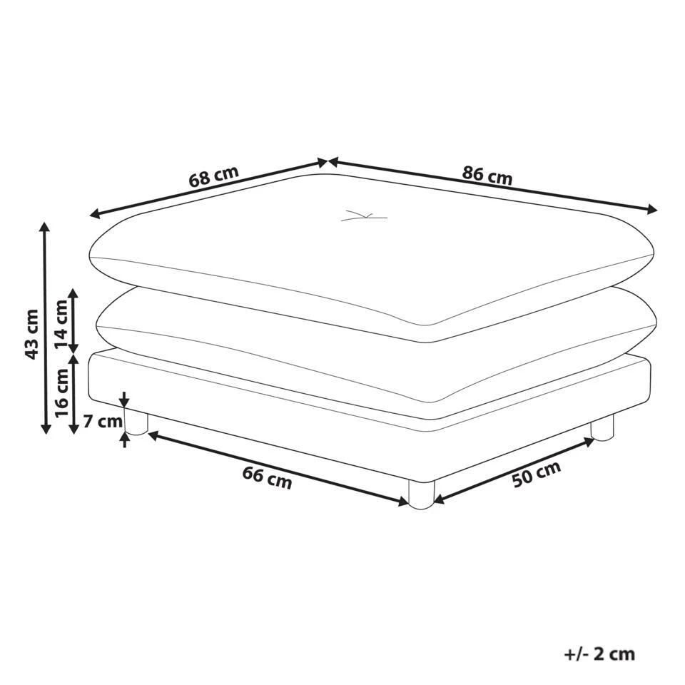 HEDEN - Ottomaan - Grijs - Polyester 6 HEDEN - Ottomaan - Grijs - Polyester - Afbeelding 4