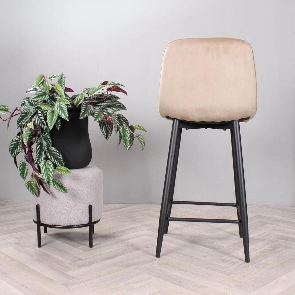 DS4U - Gaby Barkruk Velvet 65 Cm 2.0 - Champagne 8 DS4U - Gaby Barkruk Velvet 65 Cm 2.0 - Champagne - Afbeelding 6