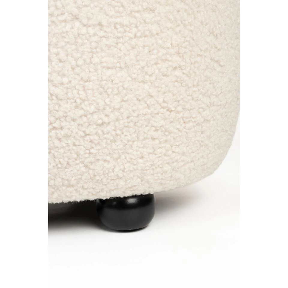 Housecraft Noxx Hocker Teddy Stof Wit 10 Housecraft Noxx Hocker Teddy Stof Wit - Afbeelding 8