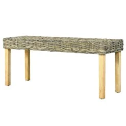 VidaXL Bankje 110 Cm Natuurlijk Kubu Rattan En Massief Mangohout 9 VidaXL Bankje 110 Cm Natuurlijk Kubu Rattan En Massief Mangohout -LeenBakker Winkel 88b43365922d4f5bbfc6dc415c47e386