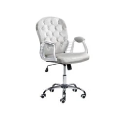 Beliani Bureaustoel PRINCESS - Grijs Fluweel 9 Beliani Bureaustoel PRINCESS - Grijs Fluweel -LeenBakker Winkel 88e6fad57f1242888e0d8795b80b8158