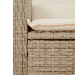 VidaXL - Tuinstoel Verstelbaar Met Kussens - Beige - Poly Rattan - 57x58.5x93 Cm -LeenBakker Winkel 8a2c4466ff7f422e94d2da3acca18083