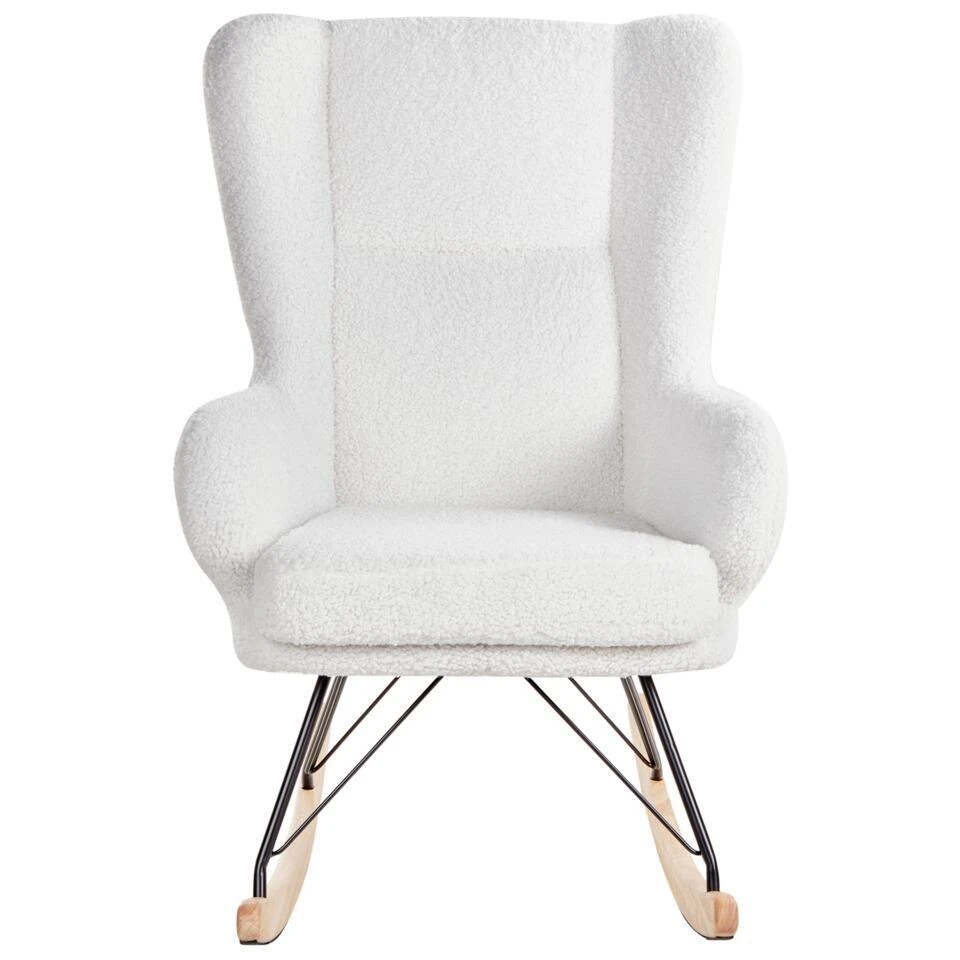 LUOMA - Schommelstoel - Off-white - Bouclé 7 LUOMA - Schommelstoel - Off-white - Bouclé - Afbeelding 5