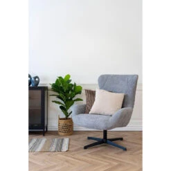 Fauteuil Draaibaar - Donkergrijs Stof - 89x80x101cm - Bescia -LeenBakker Winkel 8a924eb28d694c49a4899d8a379a65f0