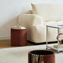 Set Van 3 Poefs Met Opbergruimte Van Hout En Ribfluweel -LeenBakker Winkel 8c75e48000d94f01a4d4741768f98e66