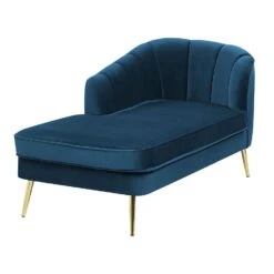 ALLIER - Chaise Longue - Blauw - Rechterzijde - Fluweel -LeenBakker Winkel 8cae61fe18f94e8aadad7a068476ad39