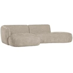 WOOOD Polly Chaise Longue - Polyester - Zand - 71x258x150/105 -LeenBakker Winkel 8da2daaafbdb4ecaaebb750070da16fa