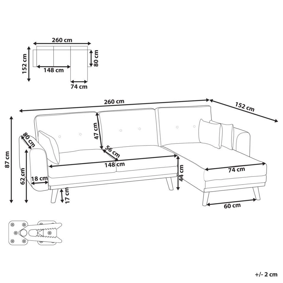 KAARINA - Hoekbank - Grijs - Linkszijdig - Polyester 6 KAARINA - Hoekbank - Grijs - Linkszijdig - Polyester - Afbeelding 4