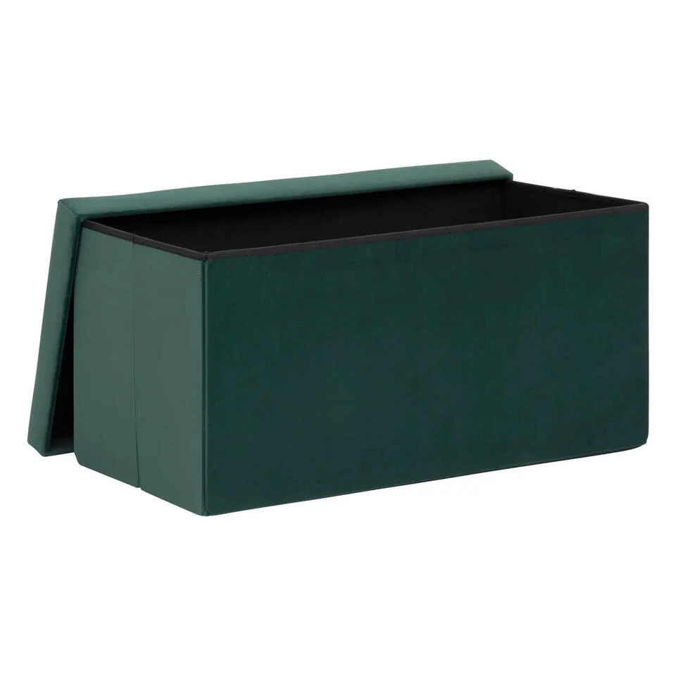 Atmosphera Poef/hocker - Opvouwbaar - Smaragd - 76 X 38 X 38 Cm 4 Atmosphera Poef/hocker - Opvouwbaar - Smaragd - 76 X 38 X 38 Cm - Afbeelding 2