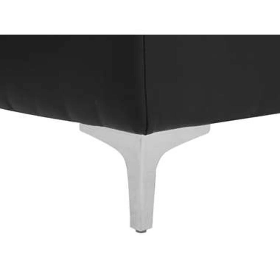 Beliani Ottomaan ABERDEEN - Zwart Kunstleer 6 Beliani Ottomaan ABERDEEN - Zwart Kunstleer - Afbeelding 4