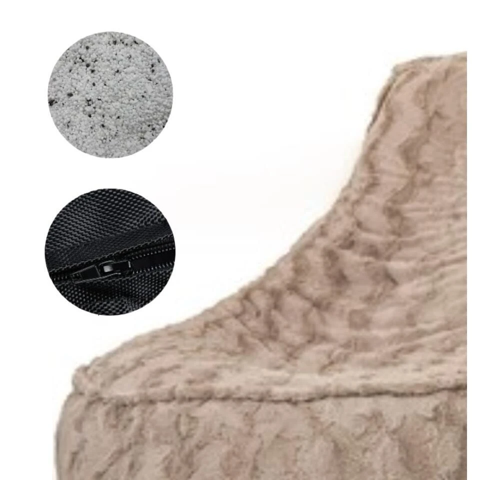 Bobbel Home - Zitzak Stoelvorm - Florance - Faux Fur - Zitstoel - Beige - 100L 4 Bobbel Home - Zitzak Stoelvorm - Florance - Faux Fur - Zitstoel - Beige - 100L - Afbeelding 2