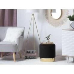 Beliani Poef SOPHIA - Zwart Fluweel 7 Beliani Poef SOPHIA - Zwart Fluweel -LeenBakker Winkel 8f71b13187144ee9aa12b00399036aee