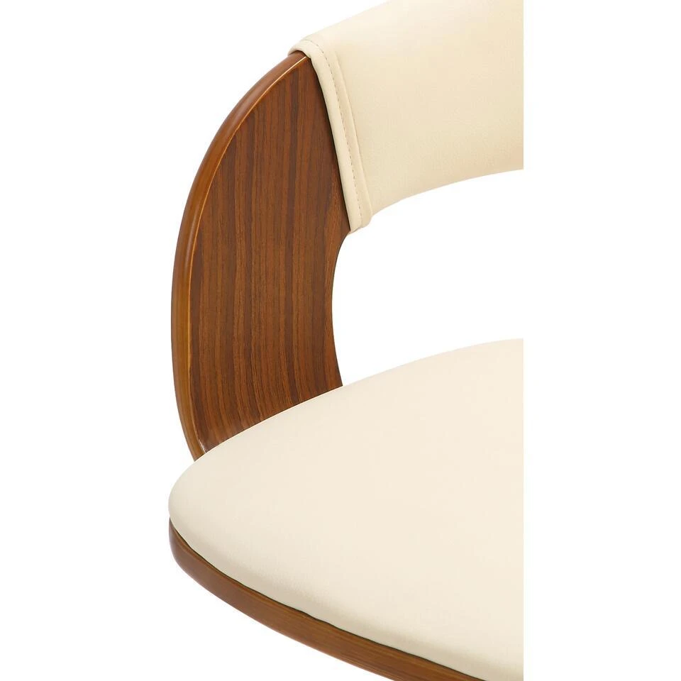 CLP Barkruk Nilse Zwart Frame - Kunstleer - Walnoot/creme 7 CLP Barkruk Nilse Zwart Frame - Kunstleer - Walnoot/creme - Afbeelding 5